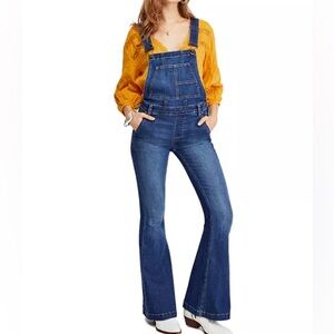 We the Free Free People Carly Flared Denim Overalls